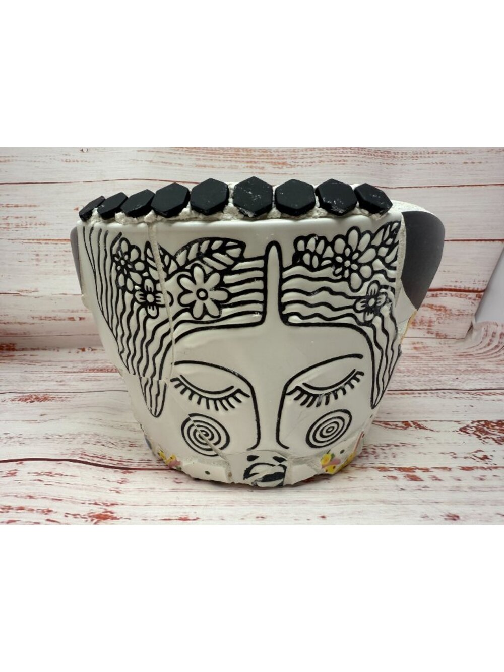 Mosaic Artisan Crafted ~ Garden Planter Container ~ Whimsical!